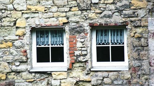 Closed door of house