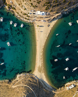 High angle view of beach