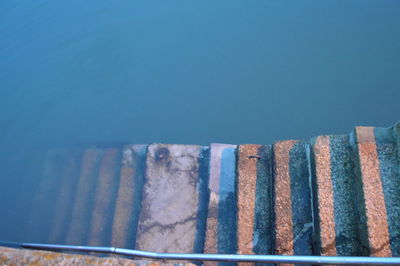 Close-up of blue sea against clear sky