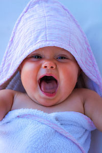 Close-up portrait of cute baby