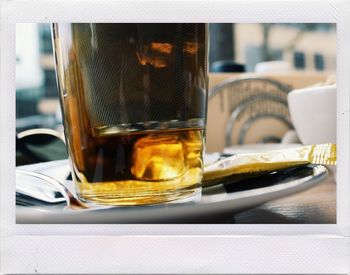 Close-up of drink on table