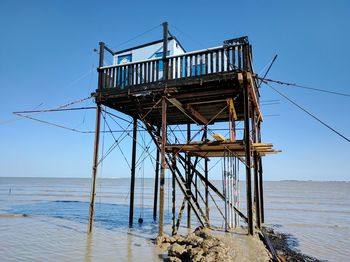 View of sea against blue sky