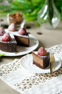 Close-up of cake on table