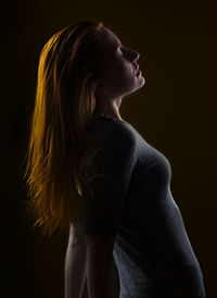 Studio shot of young woman