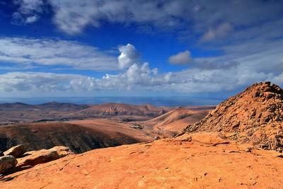 Scenic view of desert against sky