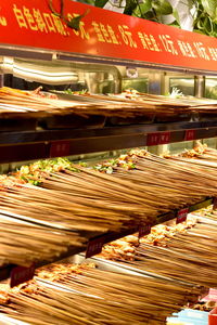 Stack of food for sale at market stall