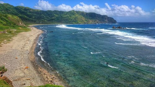 Scenic view of beach against sky