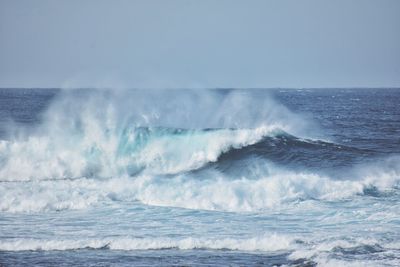 Atlantic ocean waves on fuerteventura canary island in spain