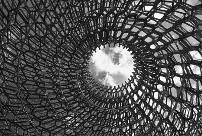 Low angle view of metal structure against sky