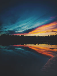 Scenic view of lake during sunset