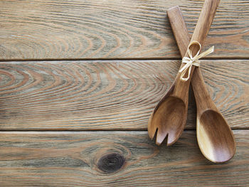 Directly above shot of objects on wooden table