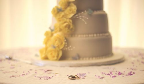 Close-up of cake on table