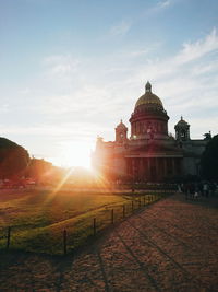 Temple building against sky