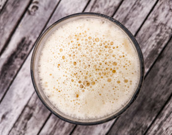 High angle view of coffee on table