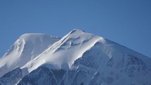 Scenic view of snow covered mountains