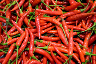 Full frame shot of red chili peppers