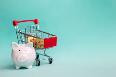 Fire hydrant against blue background