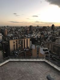 High angle view of city at night