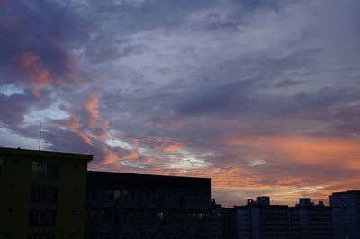 Cityscape against sky during sunset