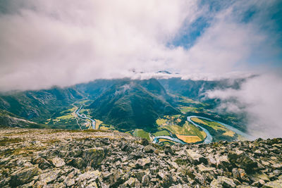 Aerial view of landscape against sky