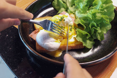 Midsection of person preparing food