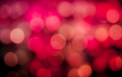 Defocused image of illuminated lights at night