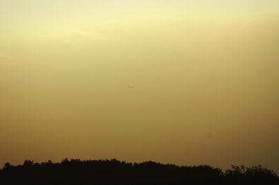 Silhouette of trees against sky during sunset