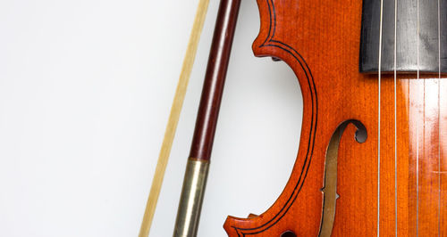 Close-up of two people against white background