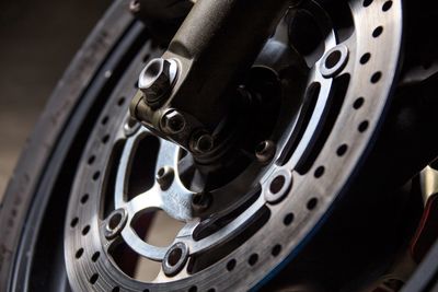 Close-up of bicycle wheel