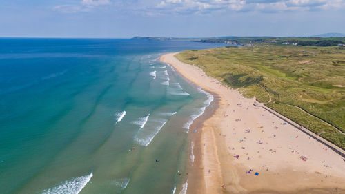 Panoramic view of beach against sky