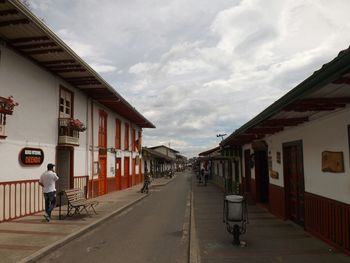 Road passing through buildings