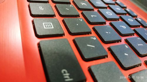 Close-up of computer keyboard