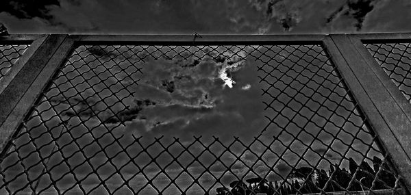 Chainlink fence against sky