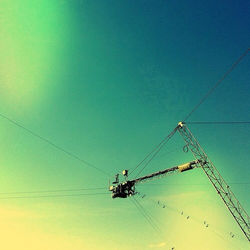 Low angle view of power lines