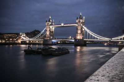 Suspension bridge over river