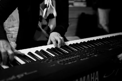 Extreme close up of piano