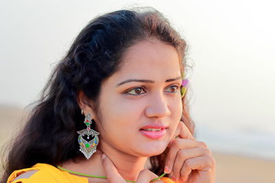 Close-up portrait of young woman