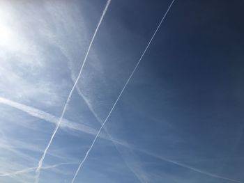 Low angle view of vapor trail in sky