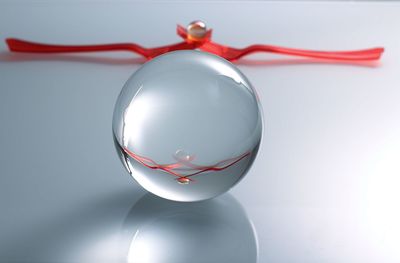 Close-up of christmas decoration on table