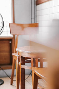 Empty chairs and table at home