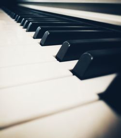 Close-up of piano keys