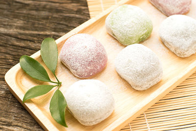 Traditional japanese confectionery desert daifuku mochi