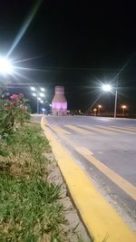 Illuminated street light at night