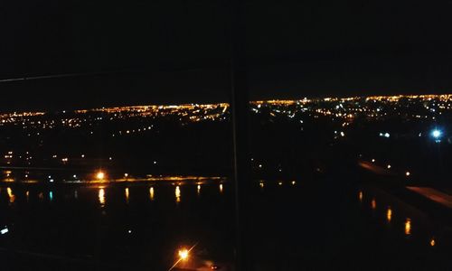 View of illuminated cityscape at night