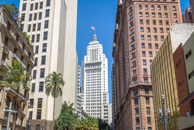 Low angle view of buildings in city