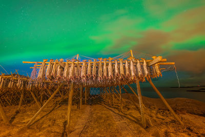 Close-up of fishing net on beach