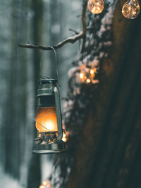 Close-up of illuminated light bulb