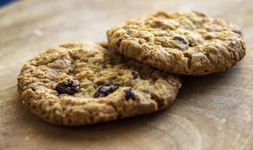 Close-up of cookies on table