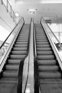 Low angle view of escalator