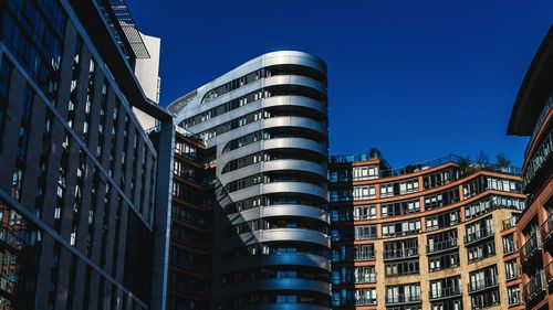 Modern buildings against clear sky